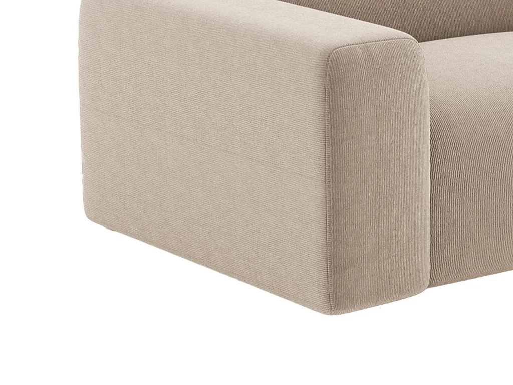 Canapé 3 places en velours côtelé fines côtes beige POGNI de Maison Céphy