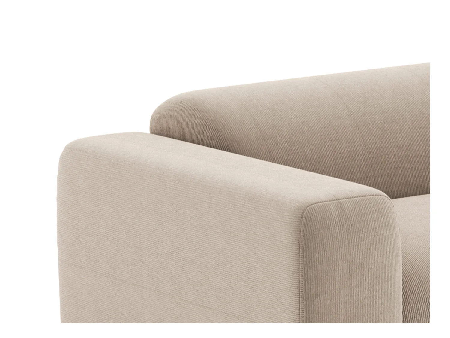 Vierzitsbank van beige ribfluweel met fijne ribbels POGNI van Maison Céphy