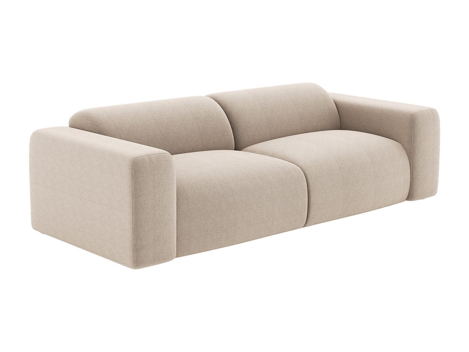 Sofa 4-Sitzer - Samt-Stoff - Beige - POGNI von Maison Céphy günstig online kaufen