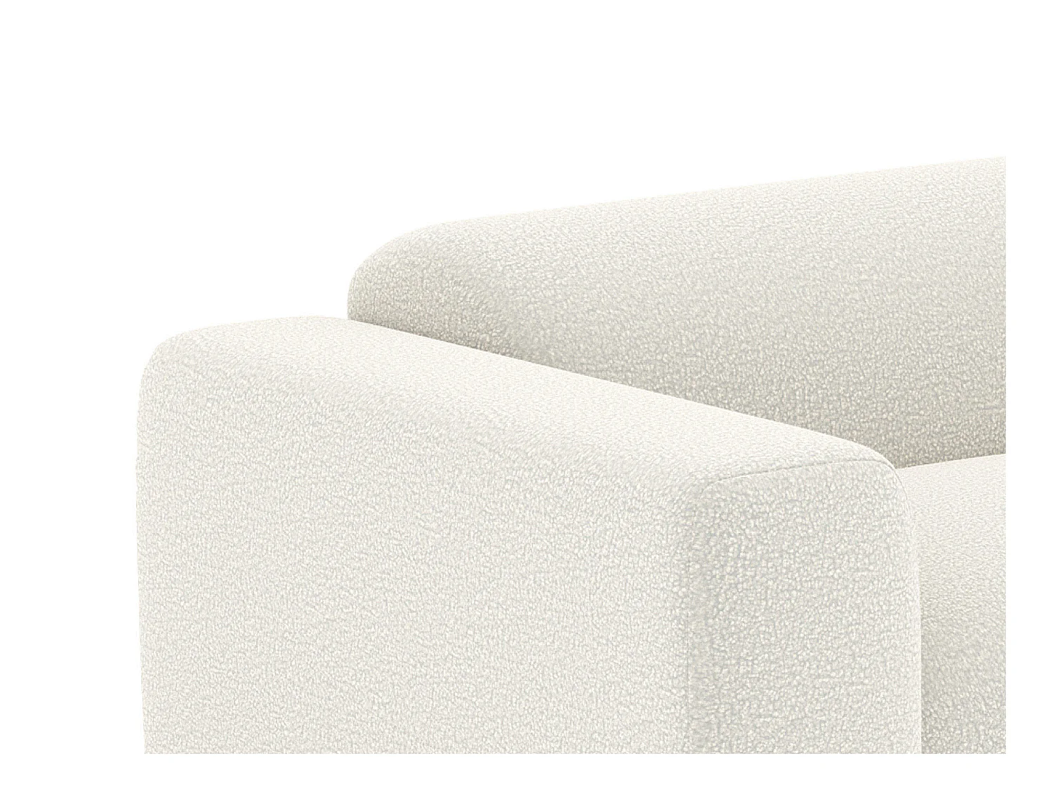 Sofá 4 plazas de tela rizada blanco POGNI de Maison Céphy