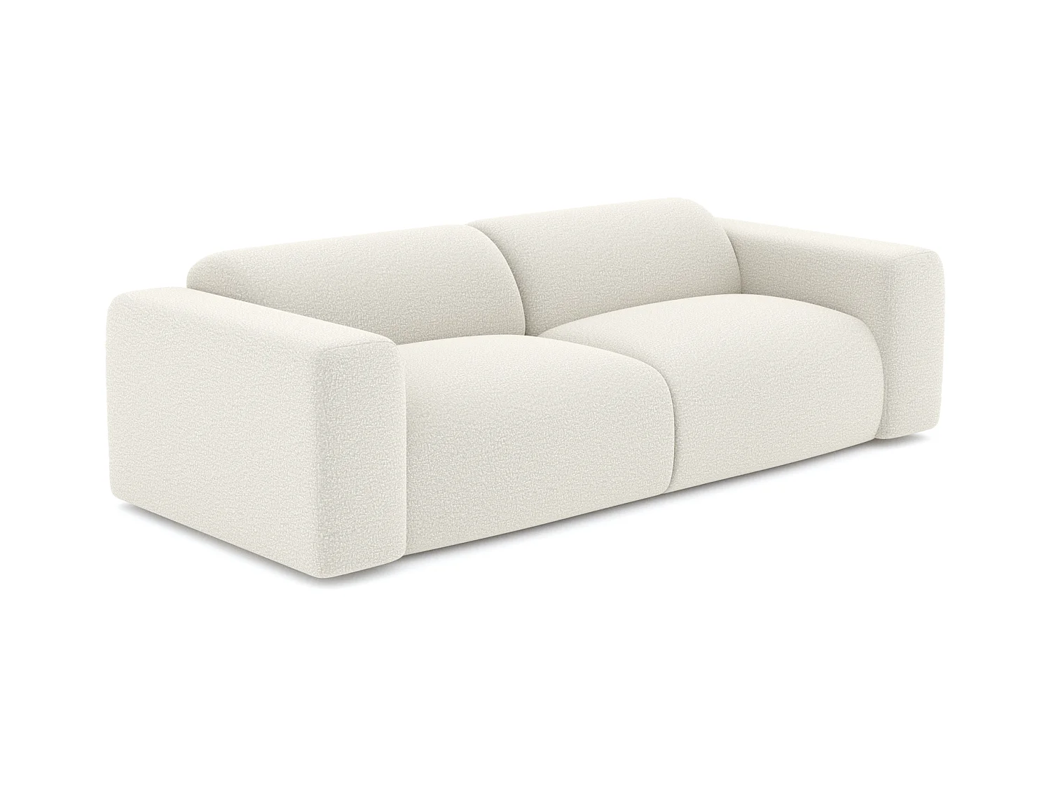 Sofá 4 plazas de tela rizada blanco POGNI de Maison Céphy