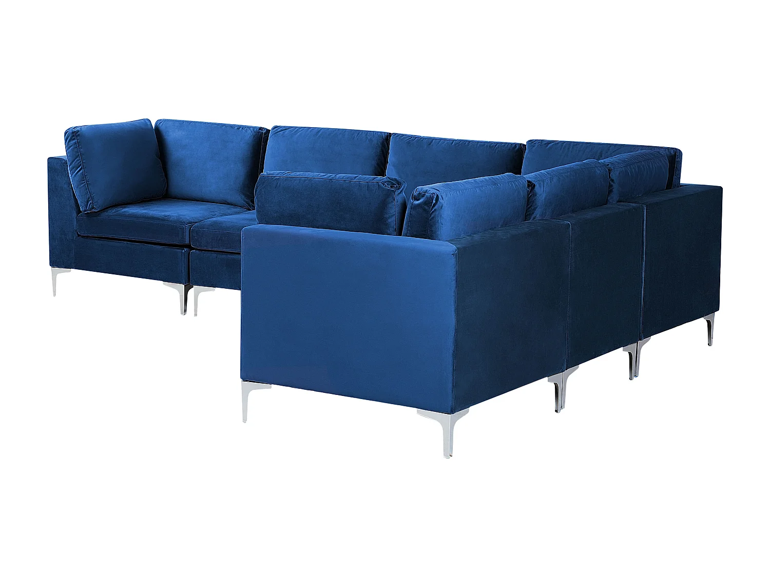Modulaire hoekbank EVJA Fluweel Marineblauw 6-zitter Linkerzijde