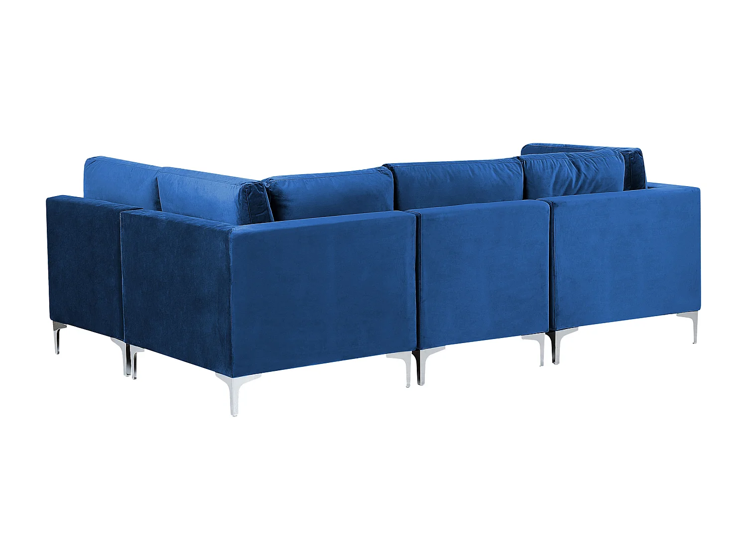 Modulaire hoekbank EVJA Fluweel Marineblauw 4-zitter Linkerzijde