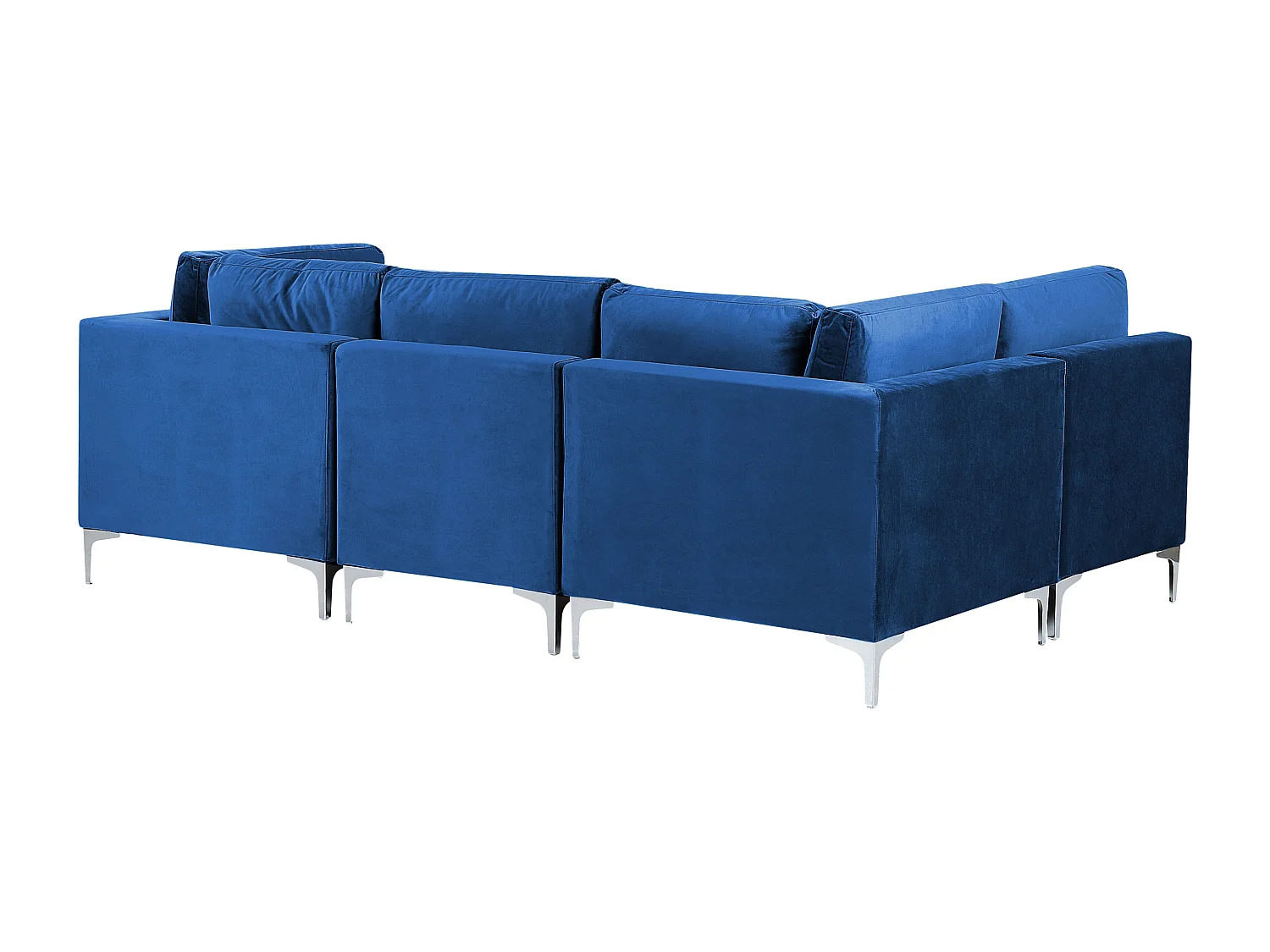 Modulares 4-Sitzer Ecksofa Samtstoff Blau rechtsseitig Metallbeine Modern Evja