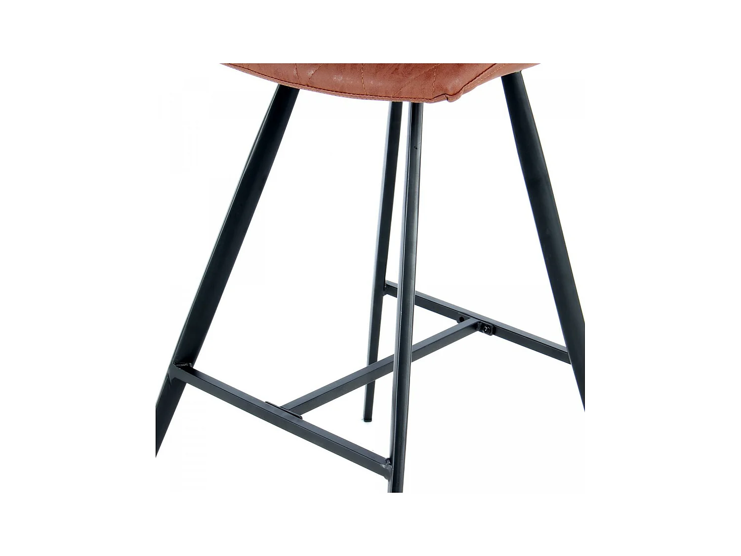 Tabouret de bar semi artisanal LOT DE 2 ITI 58x48 brun foncé et noir
