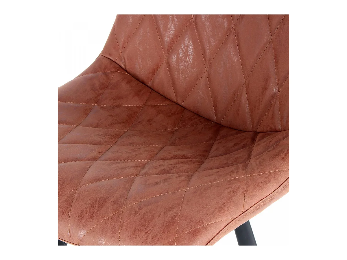 Tabouret de bar semi artisanal LOT DE 2 ITI 58x48 brun foncé et noir