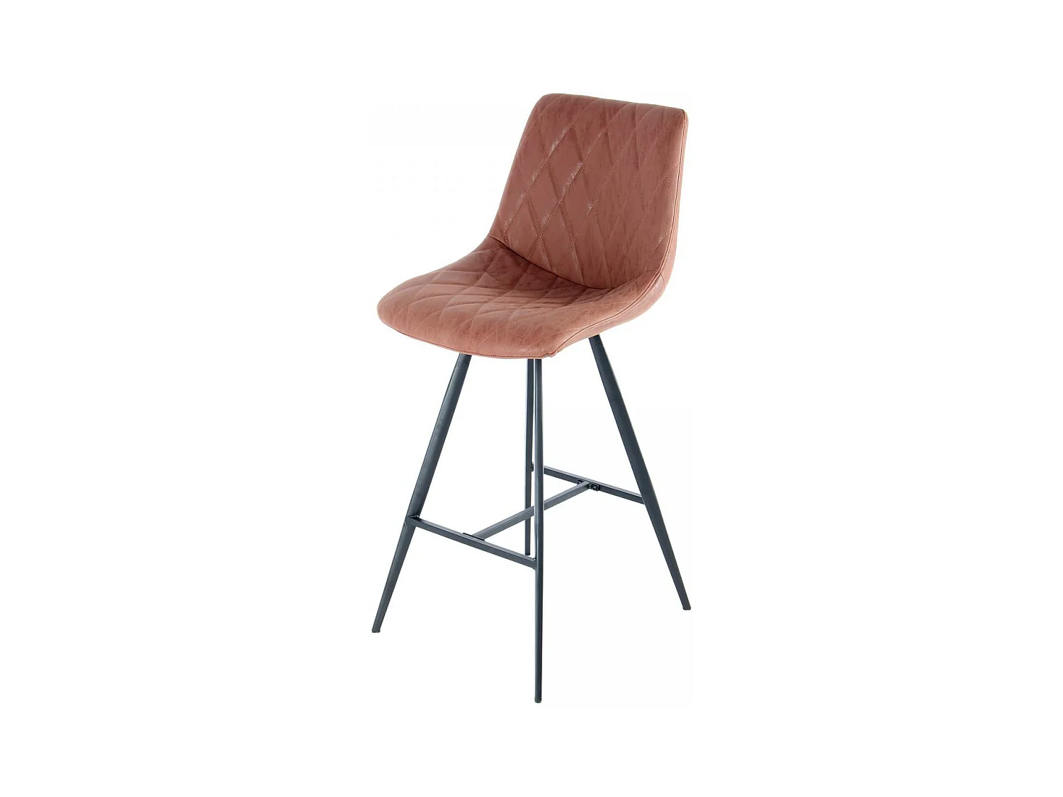 Tabouret de bar semi artisanal LOT DE 2 ITI 58x48 brun foncé et noir