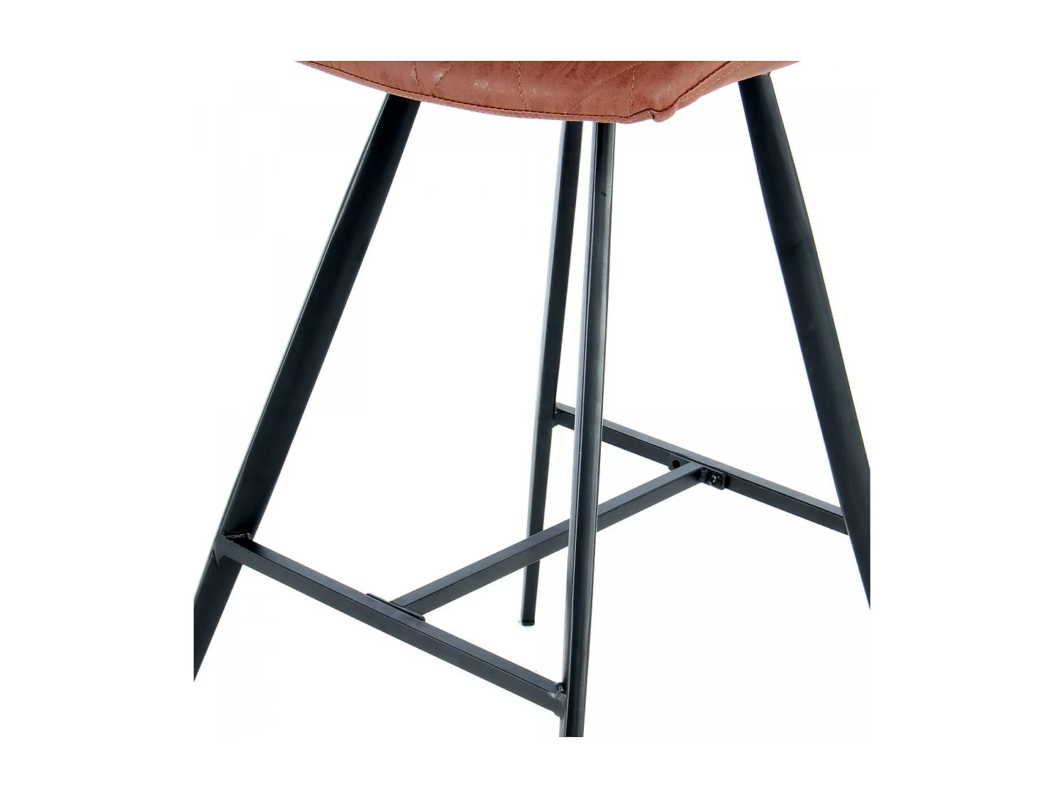 Tabouret de bar semi artisanal LOT DE 2 ITI 58x48 brun foncé et noir