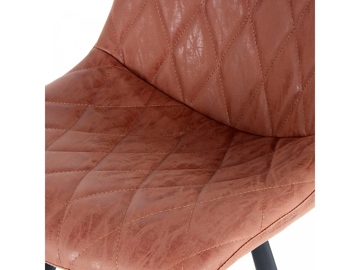 Tabouret de bar semi artisanal LOT DE 2 ITI 58x48 brun foncé et noir