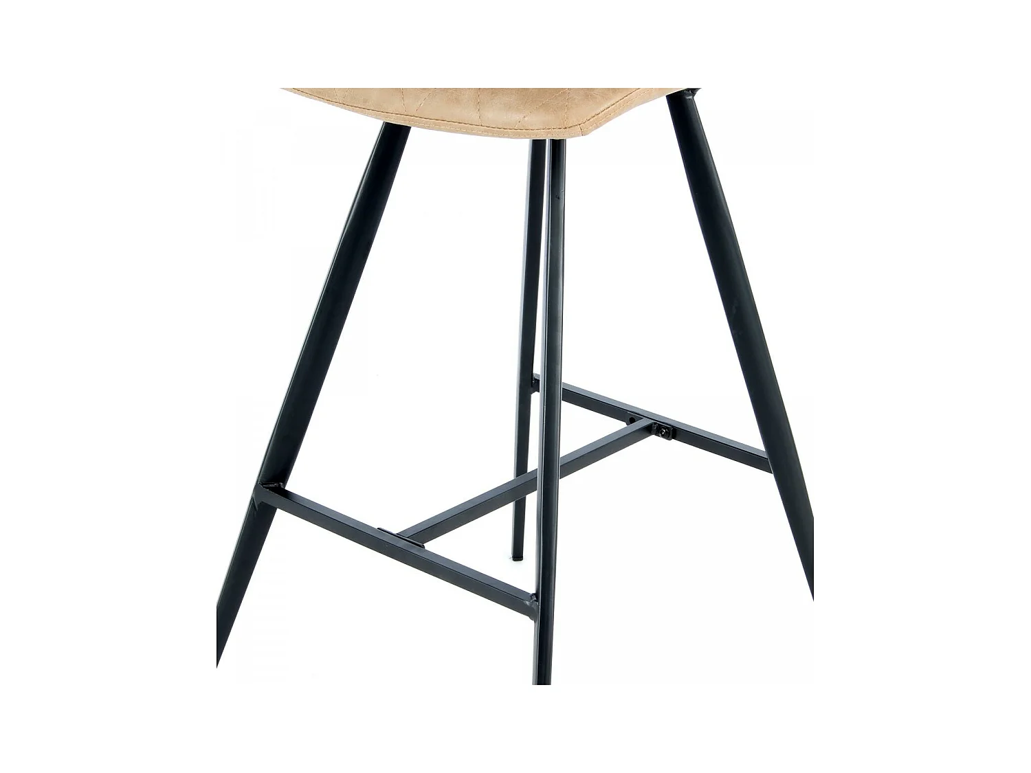 Tabouret de bar semi artisanal LOT DE 2 ITI 58x48 taupe et noir