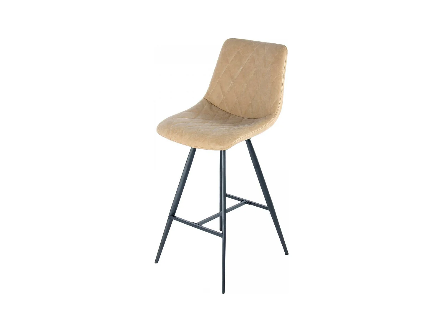 Tabouret de bar semi artisanal LOT DE 2 ITI 58x48 taupe et noir
