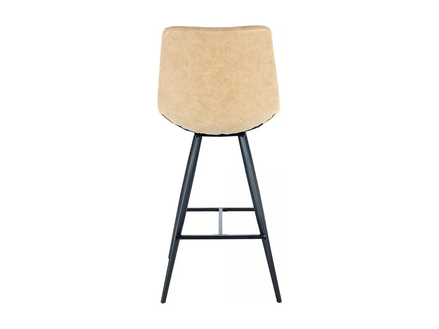 Tabouret de bar semi artisanal LOT DE 2 ITI 58x48 taupe et noir