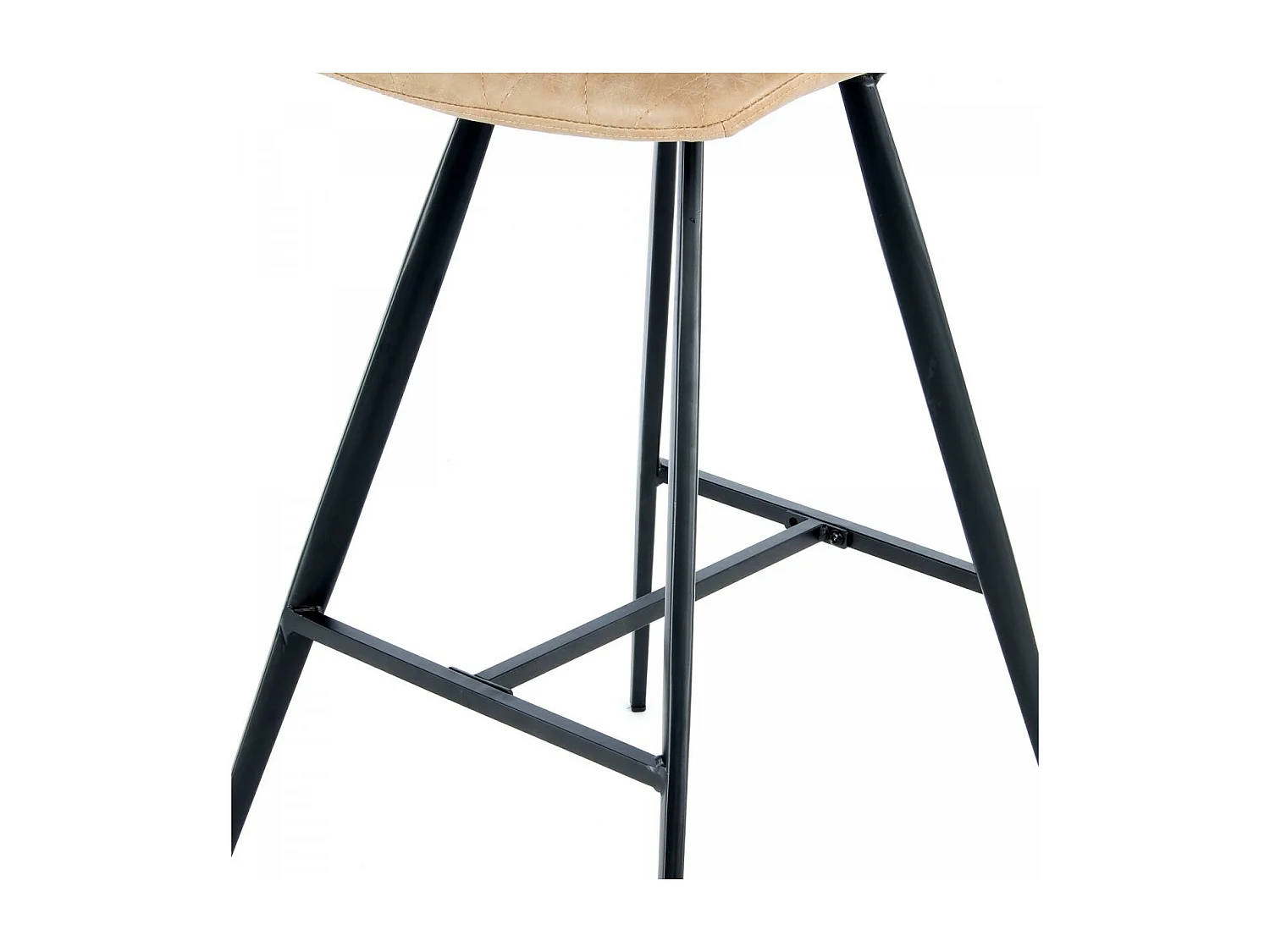 Tabouret de bar semi artisanal LOT DE 2 ITI 58x48 taupe et noir