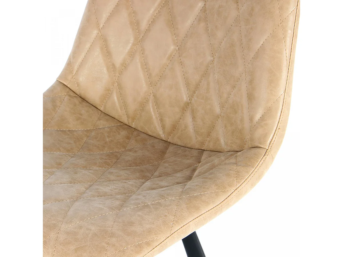 Tabouret de bar semi artisanal LOT DE 2 ITI 58x48 taupe et noir