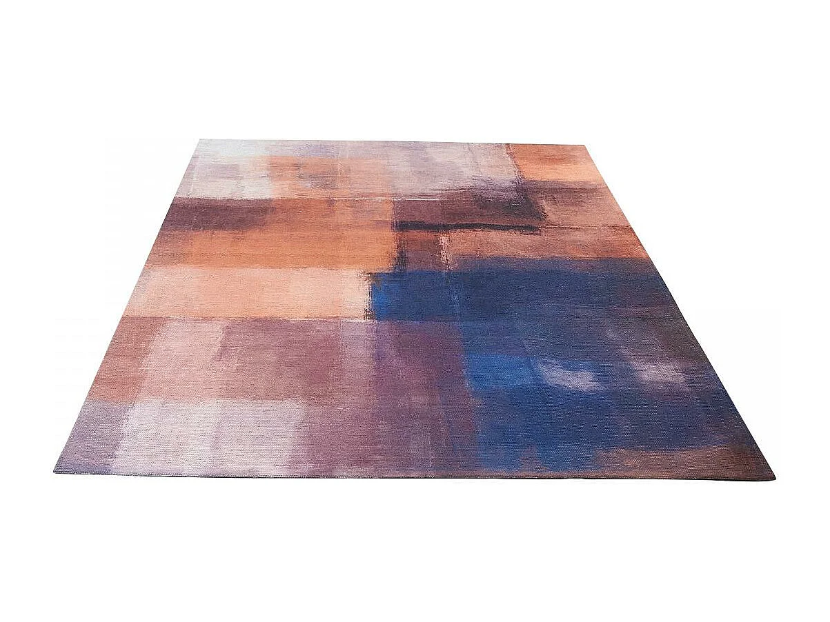 Tapis extérieur 155x230 tissé kilim ocre et marron HOMAR