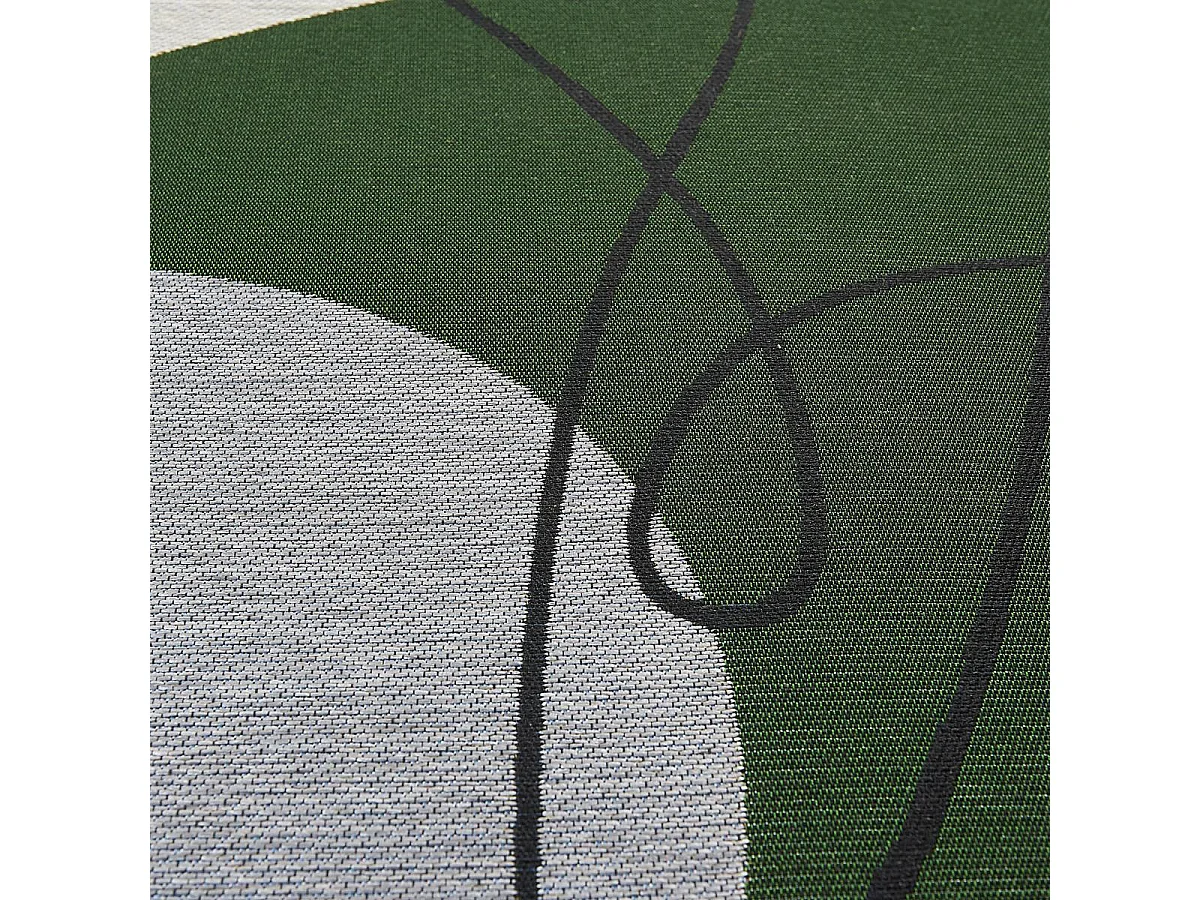 Tapis extérieur 120x180 tissé kilim beige et vert AZA