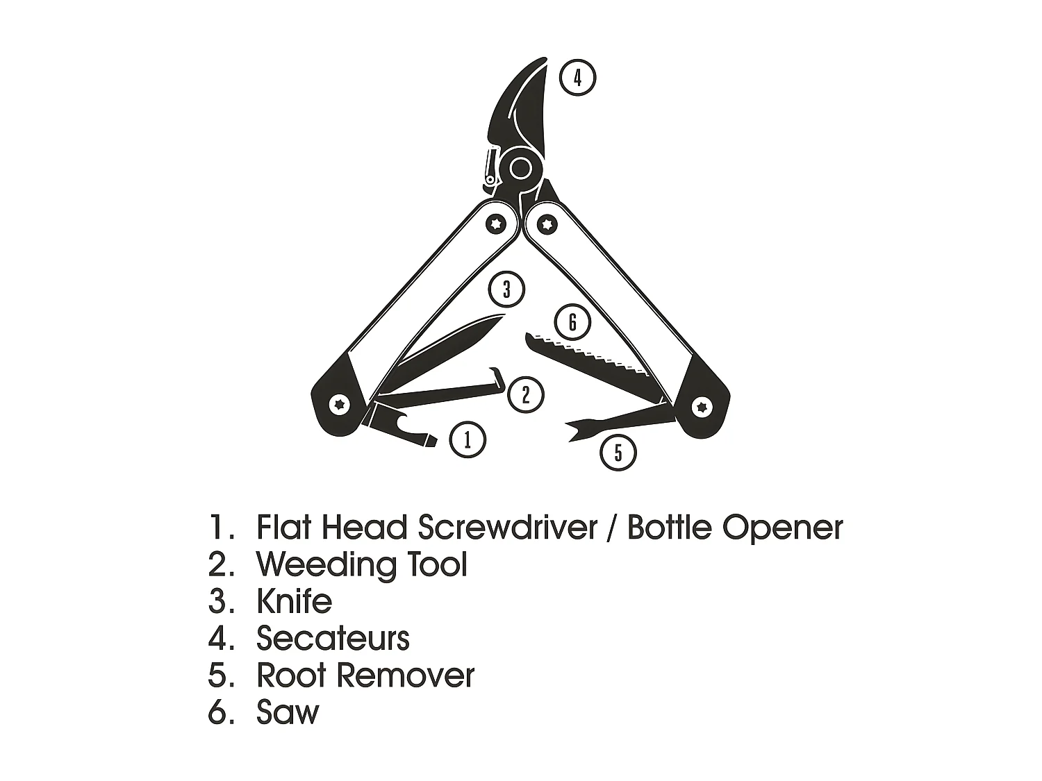 Outil de jardinage 6 en 1 Naturel  Gentlemen's Hardware