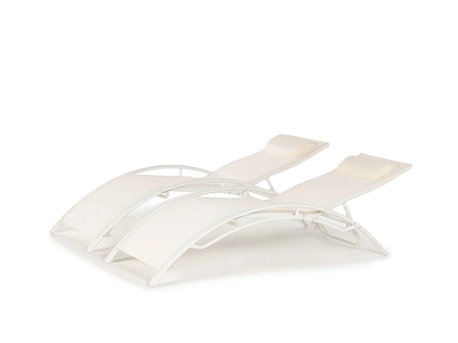 Pack 2 Tumbonas Biarritz 2 Plazas 2 Tumbonas Aluminio y textileno Blanco ieferGarden